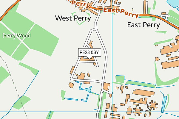 PE28 0SY map - OS VectorMap District (Ordnance Survey) PE28 0SY map - OS VectorMap District (Ordnance Survey)