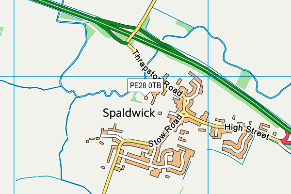 PE28 0TB map - OS VectorMap District (Ordnance Survey)