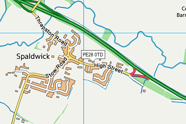 PE28 0TD map - OS VectorMap District (Ordnance Survey)