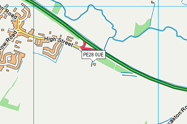 PE28 0UE map - OS VectorMap District (Ordnance Survey) PE28 0UE map - OS VectorMap District (Ordnance Survey)