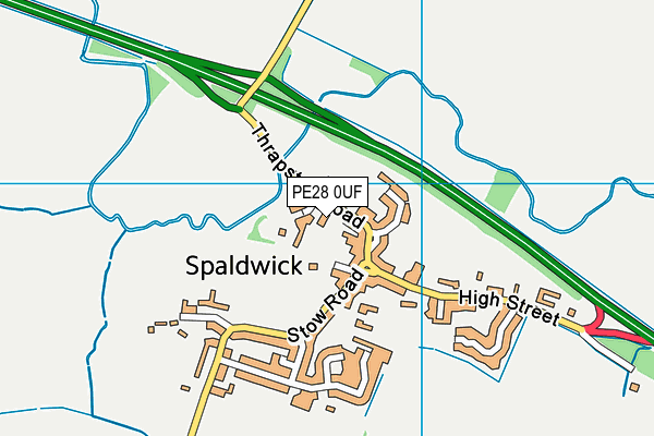 PE28 0UF map - OS VectorMap District (Ordnance Survey)