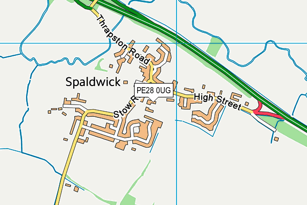 PE28 0UG map - OS VectorMap District (Ordnance Survey) PE28 0UG map - OS VectorMap District (Ordnance Survey)