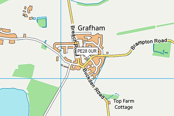 PE28 0UR map - OS VectorMap District (Ordnance Survey)