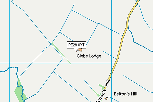 PE28 0YT map - OS VectorMap District (Ordnance Survey)