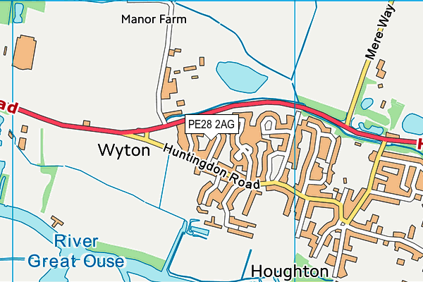 PE28 2AG map - OS VectorMap District (Ordnance Survey) PE28 2AG map - OS VectorMap District (Ordnance Survey)
