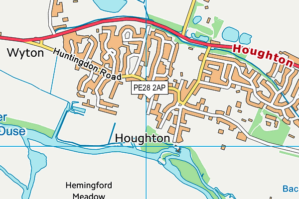 PE28 2AP map - OS VectorMap District (Ordnance Survey) PE28 2AP map - OS VectorMap District (Ordnance Survey)