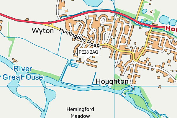 PE28 2AQ map - OS VectorMap District (Ordnance Survey)