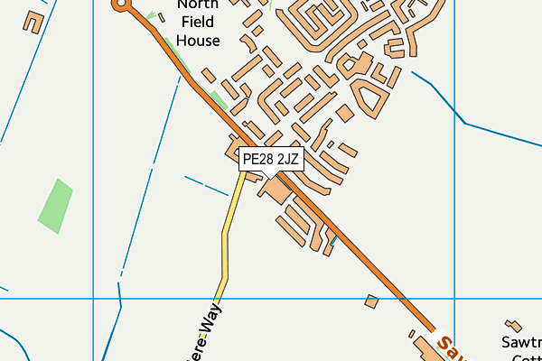 PE28 2JZ map - OS VectorMap District (Ordnance Survey) PE28 2JZ map - OS VectorMap District (Ordnance Survey)