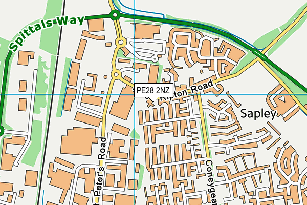 PE28 2NZ map - OS VectorMap District (Ordnance Survey) PE28 2NZ map - OS VectorMap District (Ordnance Survey)