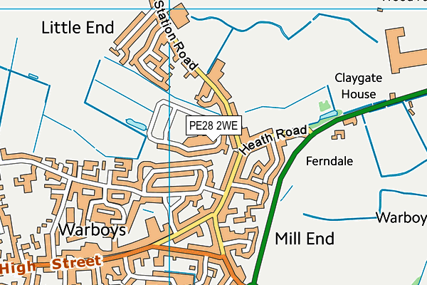 PE28 2WE map - OS VectorMap District (Ordnance Survey) PE28 2WE map - OS VectorMap District (Ordnance Survey)