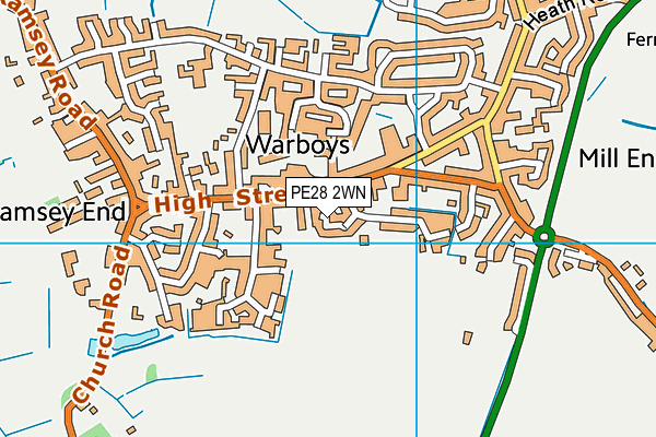 PE28 2WN map - OS VectorMap District (Ordnance Survey) PE28 2WN map - OS VectorMap District (Ordnance Survey)