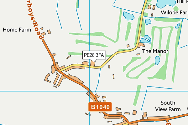 PE28 3FA map - OS VectorMap District (Ordnance Survey) PE28 3FA map - OS VectorMap District (Ordnance Survey)