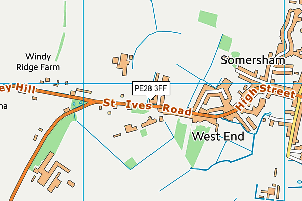 PE28 3FF map - OS VectorMap District (Ordnance Survey) PE28 3FF map - OS VectorMap District (Ordnance Survey)
