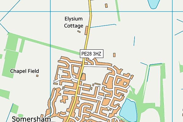 PE28 3HZ map - OS VectorMap District (Ordnance Survey)
