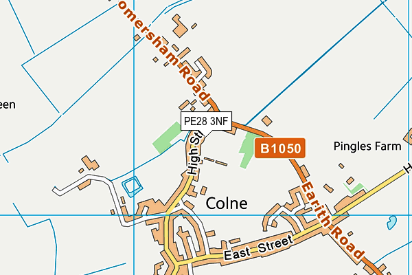 PE28 3NF map - OS VectorMap District (Ordnance Survey)
