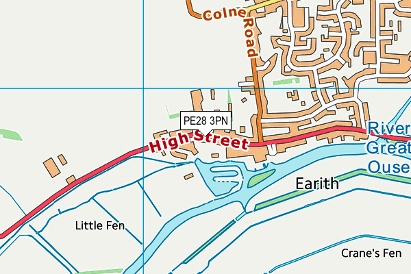 PE28 3PN map - OS VectorMap District (Ordnance Survey)