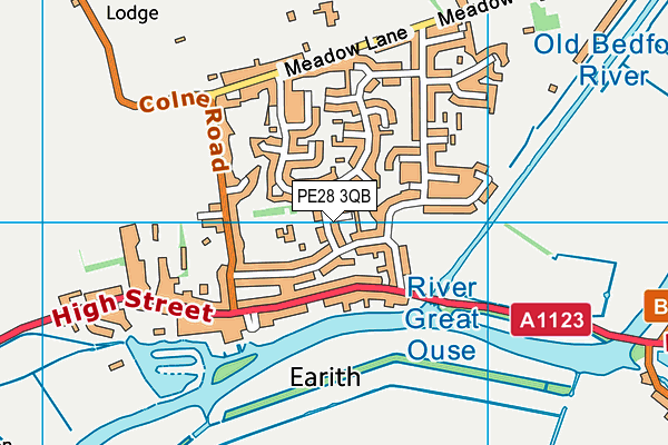 PE28 3QB map - OS VectorMap District (Ordnance Survey)