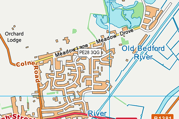 PE28 3QG map - OS VectorMap District (Ordnance Survey) PE28 3QG map - OS VectorMap District (Ordnance Survey)