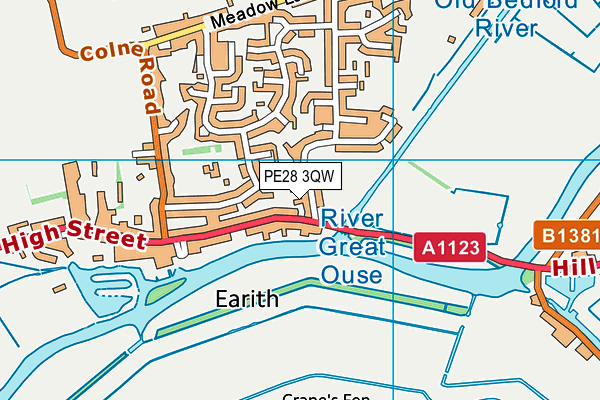 PE28 3QW map - OS VectorMap District (Ordnance Survey) PE28 3QW map - OS VectorMap District (Ordnance Survey)