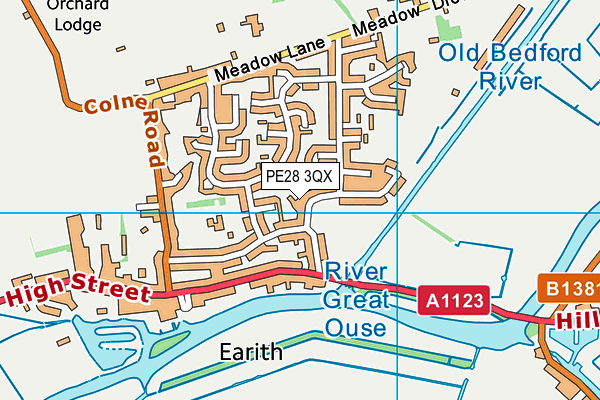 PE28 3QX map - OS VectorMap District (Ordnance Survey) PE28 3QX map - OS VectorMap District (Ordnance Survey)