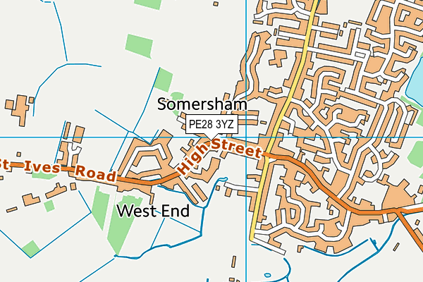 PE28 3YZ map - OS VectorMap District (Ordnance Survey) PE28 3YZ map - OS VectorMap District (Ordnance Survey)
