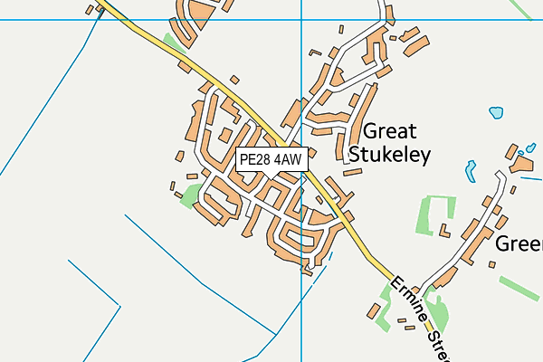 PE28 4AW map - OS VectorMap District (Ordnance Survey)