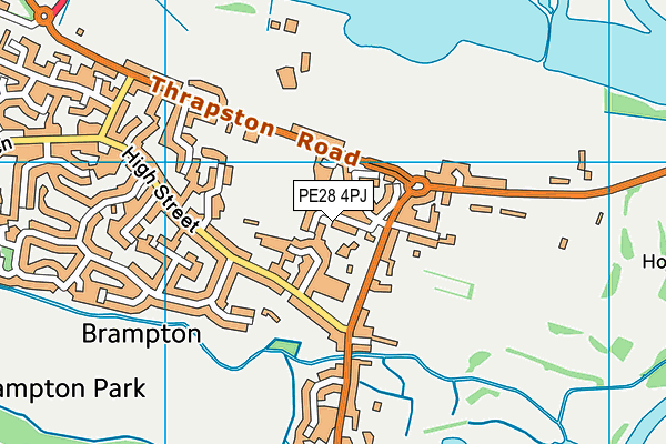 PE28 4PJ map - OS VectorMap District (Ordnance Survey)
