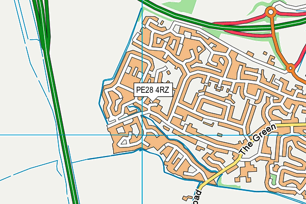 PE28 4RZ map - OS VectorMap District (Ordnance Survey)