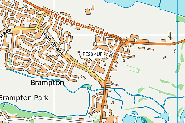 PE28 4UF map - OS VectorMap District (Ordnance Survey)