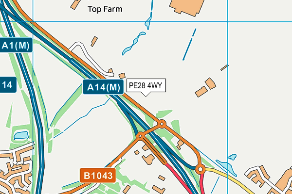 PE28 4WY map - OS VectorMap District (Ordnance Survey)