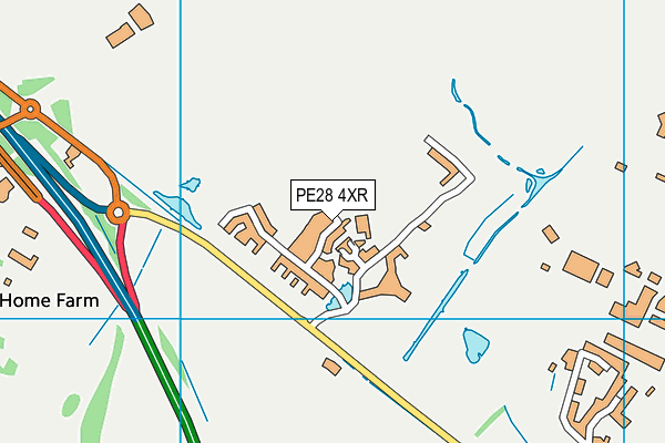 PE28 4XR map - OS VectorMap District (Ordnance Survey) PE28 4XR map - OS VectorMap District (Ordnance Survey)