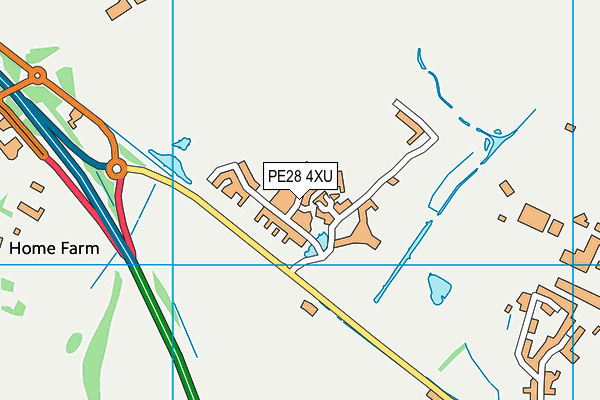 PE28 4XU map - OS VectorMap District (Ordnance Survey)
