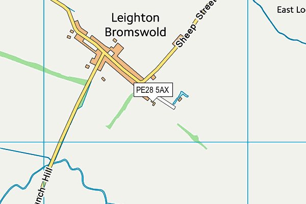 PE28 5AX map - OS VectorMap District (Ordnance Survey)