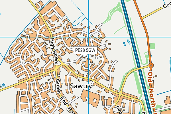PE28 5GW map - OS VectorMap District (Ordnance Survey) PE28 5GW map - OS VectorMap District (Ordnance Survey)