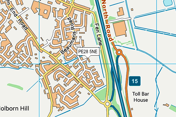 PE28 5NE map - OS VectorMap District (Ordnance Survey) PE28 5NE map - OS VectorMap District (Ordnance Survey)