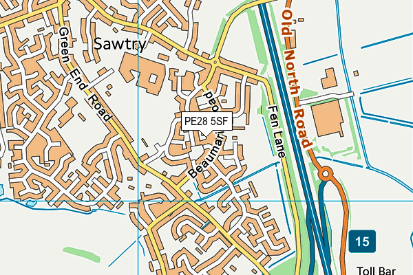 PE28 5SF map - OS VectorMap District (Ordnance Survey) PE28 5SF map - OS VectorMap District (Ordnance Survey)