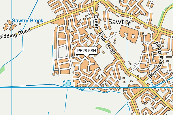 PE28 5SH map - OS VectorMap District (Ordnance Survey) PE28 5SH map - OS VectorMap District (Ordnance Survey)