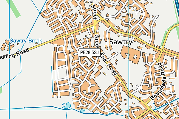PE28 5SJ map - OS VectorMap District (Ordnance Survey) PE28 5SJ map - OS VectorMap District (Ordnance Survey)
