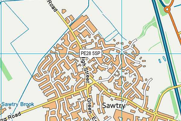 PE28 5SP map - OS VectorMap District (Ordnance Survey) PE28 5SP map - OS VectorMap District (Ordnance Survey)