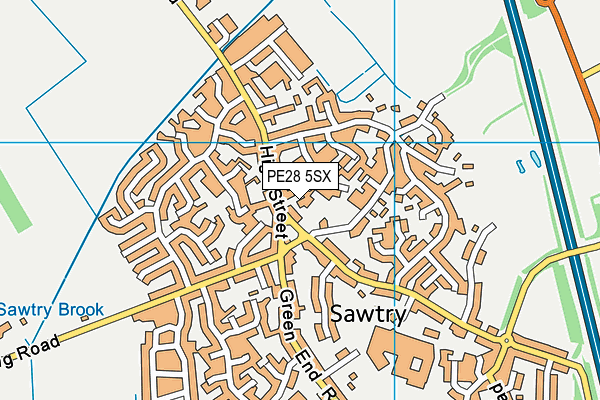 PE28 5SX map - OS VectorMap District (Ordnance Survey) PE28 5SX map - OS VectorMap District (Ordnance Survey)