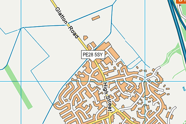 PE28 5SY map - OS VectorMap District (Ordnance Survey) PE28 5SY map - OS VectorMap District (Ordnance Survey)