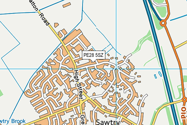 PE28 5SZ map - OS VectorMap District (Ordnance Survey) PE28 5SZ map - OS VectorMap District (Ordnance Survey)