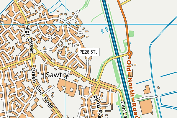 PE28 5TJ map - OS VectorMap District (Ordnance Survey) PE28 5TJ map - OS VectorMap District (Ordnance Survey)