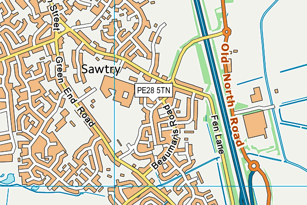 PE28 5TN map - OS VectorMap District (Ordnance Survey) PE28 5TN map - OS VectorMap District (Ordnance Survey)