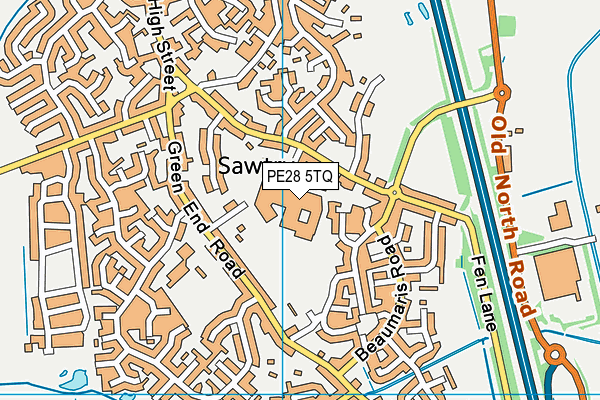 PE28 5TQ map - OS VectorMap District (Ordnance Survey) PE28 5TQ map - OS VectorMap District (Ordnance Survey)