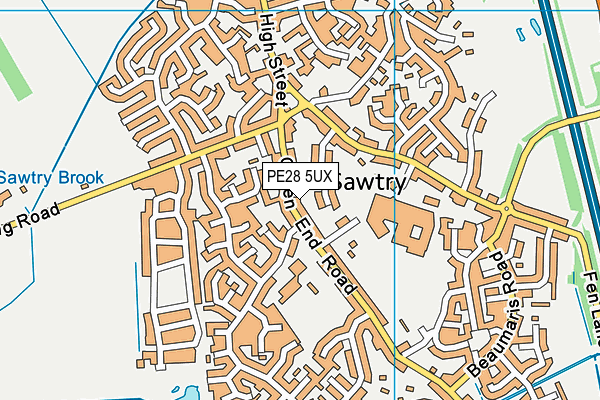 PE28 5UX map - OS VectorMap District (Ordnance Survey) PE28 5UX map - OS VectorMap District (Ordnance Survey)