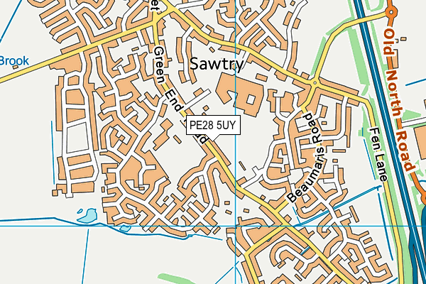 PE28 5UY map - OS VectorMap District (Ordnance Survey) PE28 5UY map - OS VectorMap District (Ordnance Survey)