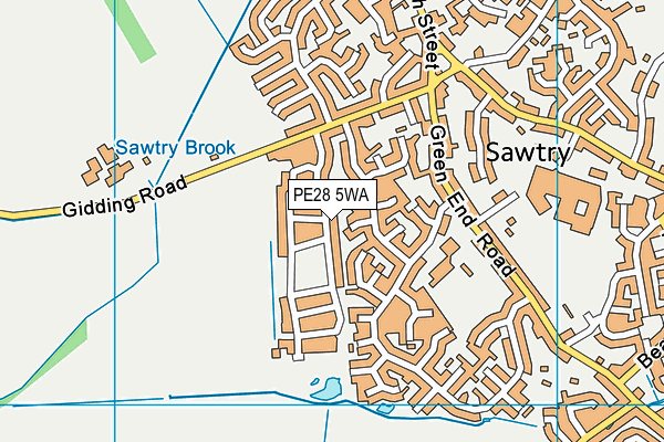 PE28 5WA map - OS VectorMap District (Ordnance Survey)