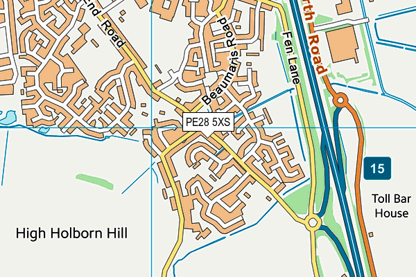 PE28 5XS map - OS VectorMap District (Ordnance Survey)