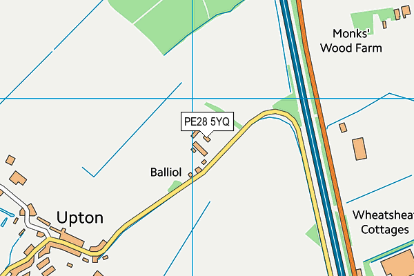 PE28 5YQ map - OS VectorMap District (Ordnance Survey) PE28 5YQ map - OS VectorMap District (Ordnance Survey)